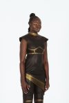 long top asymetric black panther "queen of wakanda"