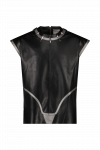 black panther “t’challa” leather silver t-shirt