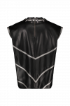 black panther “t’challa” leather silver t-shirt